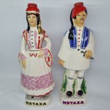 Sticle mari vechi ceramica - METAXA - pictate manual GRECIA - Colectie