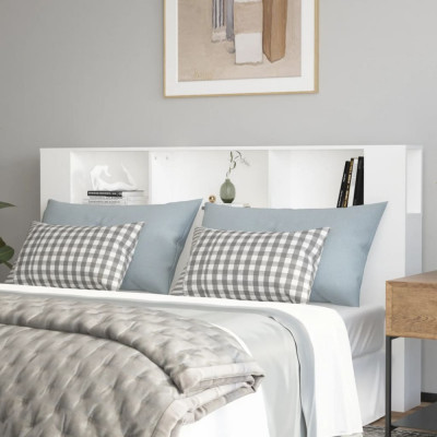 Tăblie de pat cu dulap, alb, 180x18,5x104,5 cm foto