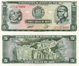 PERU 5 soles de oro 1974 UNC!!!