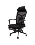 Scaun ergonomic cu suport picioare AB097, mesh, suport lombar, spatar rabatabil, 120 kg, negru