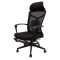 Scaun ergonomic cu suport picioare AB097, mesh, suport lombar, spatar rabatabil, 120 kg, negru