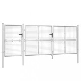 Cumpara ieftin Poarta de gradina din plasa argintie 400x175 cm otel galvanizat