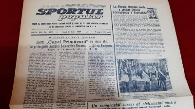 Ziar Sportul Popular 8 07 1957 foto