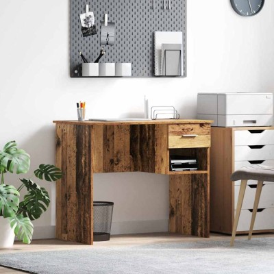 vidaXL Birou cu sertar Lemn vechi 90 x 49.5 x 75 cm Lemn compozit 869272 foto