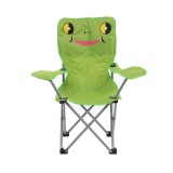 Scaun camping DacEnergy, pentru copii, pliant, forma de broasca, cadrul fabricat din otel, 33 x 33 x 60 cm, verde