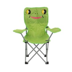Scaun camping DacEnergy, pentru copii, pliant, forma de broasca, cadrul fabricat din otel, 33 x 33 x 60 cm, verde foto
