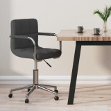 vidaXL Scaun de birou pivotant, gri &icirc;nchis, material textil
