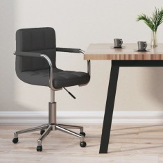 vidaXL Scaun de birou pivotant, gri &icirc;nchis, material textil