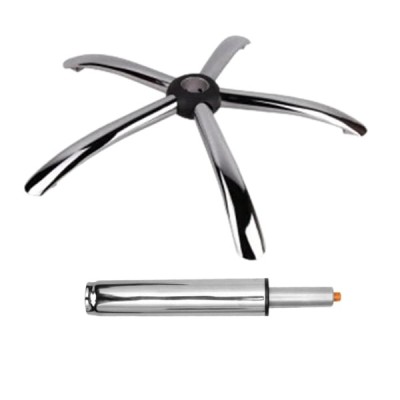 Set baza pentru scaun directorial, 60 cm si cilindru piston, gaz, pentru scaune birou, argintiu, 35 cm foto