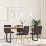 VidaXL Scaune de bucătărie, 4 buc., maro &icirc;nchis, material textil