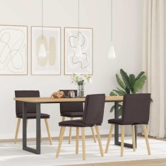 vidaXL Scaune de bucătărie, 4 buc., maro &icirc;nchis, material textil