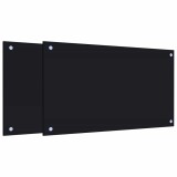 Cumpara ieftin Panou antistropi bucatarie 2 buc. negru 70x40cm sticla securiz.