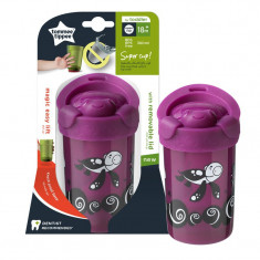 Cana Tommee Tippee No Knock Large cu capac, 300 ml, 18 luni +, Broscuta testoasa mov, 1 buc