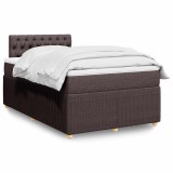vidaXL Pat box spring cu saltea, maro &icirc;nchis, 120x200 cm, textil 3289733