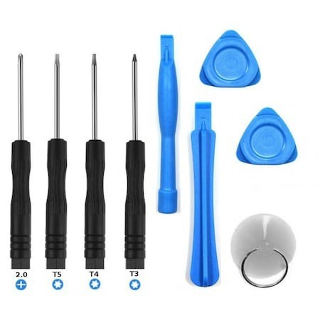 Set 9 instrumente pentru reparatii telefoane cu 4 surubelnite T3,T4,T5,2.0- Negru Bleu