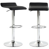 HOMCOM Set de 2 taburete de bar rotative Taburete &icirc;nalte de bucătărie &icirc;nălțime reglabilă 62-83 cm Spătar și suport pentru picioare Negru | Aosom Roman