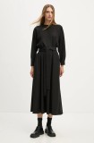 Drykorn rochie culoarea negru, maxi, evazată, 120070 60595