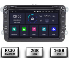 Navigatie Volkswagen, Skoda, Seat, Android 10, QUADCORE PX30 2GB RAM + 16 ROM cu DVD, 8 Inch - AD-BGWVW8P3 foto