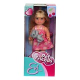 Papusa Evi Love cu pisica, 12 cm