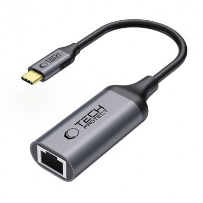 Placa Retea Tech-Protect Ultraboost, RJ45, USB-C, Negru foto