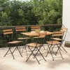 VidaXL Set de bistro pliabil, 7 piese, lemn masiv de acacia și oțel