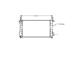Radiator apa Ford Fiesta, 1989-1995 Motor 1,0/1,1/1,3/1,4 Benzina, Aluminiu/Plastic Brazat, 500x300x24, OE: 94fb8005ba; 94fb8005bb; 94fb8005bc; V92fb