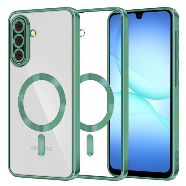 Husa MagSafe pentru Samsung Galaxy A17 4G / A17 5G, Techsuit, Luxury Crystal, Verde Deschis