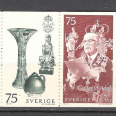 Suedia.1972 90 ani nastere regele Gustav VI Adolf carnet KS.396