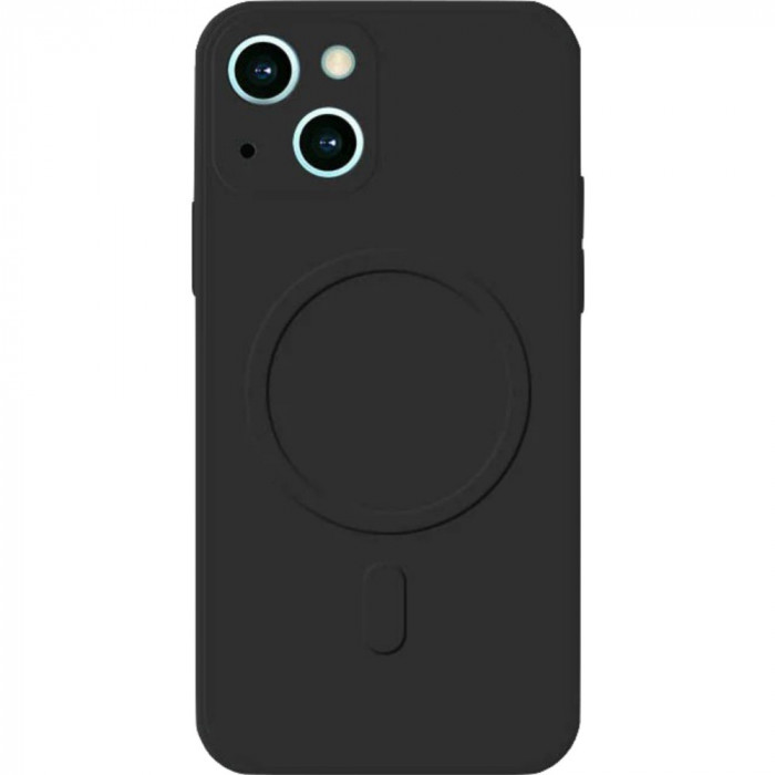 Husa protectie flippy compatibila cu iphone 14 pro max, liquid magsafe, ring-shaped, magnetica, negru