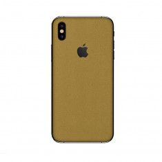 Set Doua Folii Skin Acoperire 360 Compatibile cu Apple iPhone X Wrap Skin Gold Metalic Matt