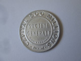 Rar!Franta jeton 10 Centimes 1920 UNC moneda timbru Banca Societe Generale Paris