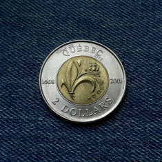 3n - 2 Dollars 2008 Canada / moneda aniversara orasul Quebec foto