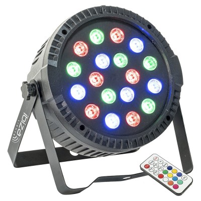 Proiector extra-plat PAR 18x1W LED RGB DMX foto
