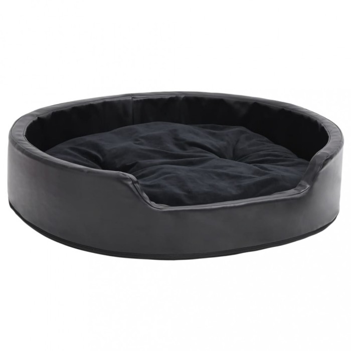 Pat pentru caini, negru, 79x70x19 cm, plus/piele ecologica
