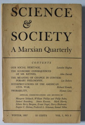 SCIENCE and SOCIETY , A MARXIAN QUARTERLY , NO. 2 , WINTER , 1937 foto