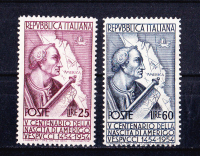 TSV$ - 1954 MICHEL 922-923 ITALIA 4 &amp;euro; MNH/** foto