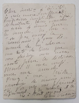 ELENA VACARESCU , SCRISOARE SEMNATA OLOGRAF , 1913 foto