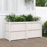 Gossi jardiniera de gradina, alb, 150x50x70 cm, lemn masiv de pin