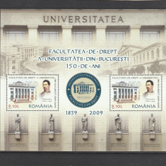 Romania 2009-Facultatea de Drept Bucuresti-150 ani,bloc 2 timbre,MNH