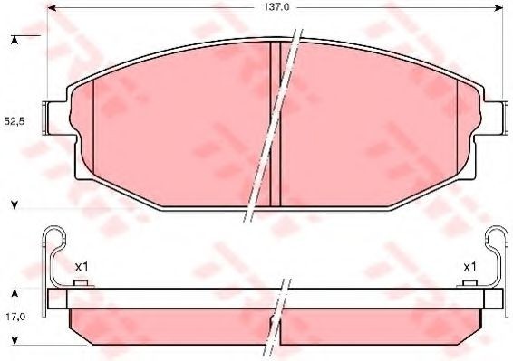 Set placute frana,frana disc TOYOTA HILUX III pick-up (KUN, TGN, LAN, GGN) (2004 - 2016) TRW GDB3232