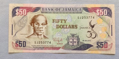 Jamaica - 50 Dollars / dolari (2012) comemorativă foto