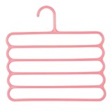Cumpara ieftin Umeras din Plastic, Antiderapant si Multifunctional pentru Organizarea Hainelor, cu 5 Pozitii, 31x31 cm, Roz