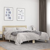 VidaXL Cadru de pat, stejar sonoma, 160x200cm, lemn prelucrat și metal 3280183
