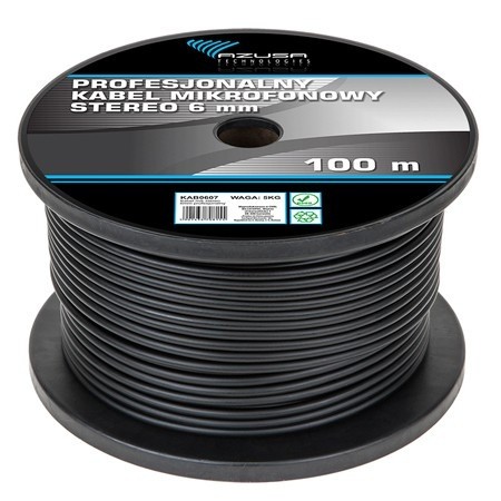 Cablu pentru microfon, profesional, stereo, 6mm, 100m, L103704