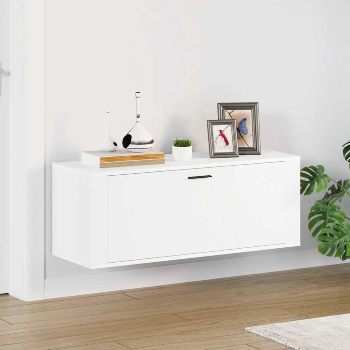 Pantofar de perete, alb, 100x35x38 cm, lemn compozit