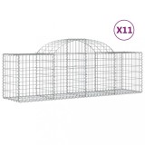 Cumpara ieftin Cosuri gabion arcuite 11 buc, 200x50x60/80 cm, fier galvanizat