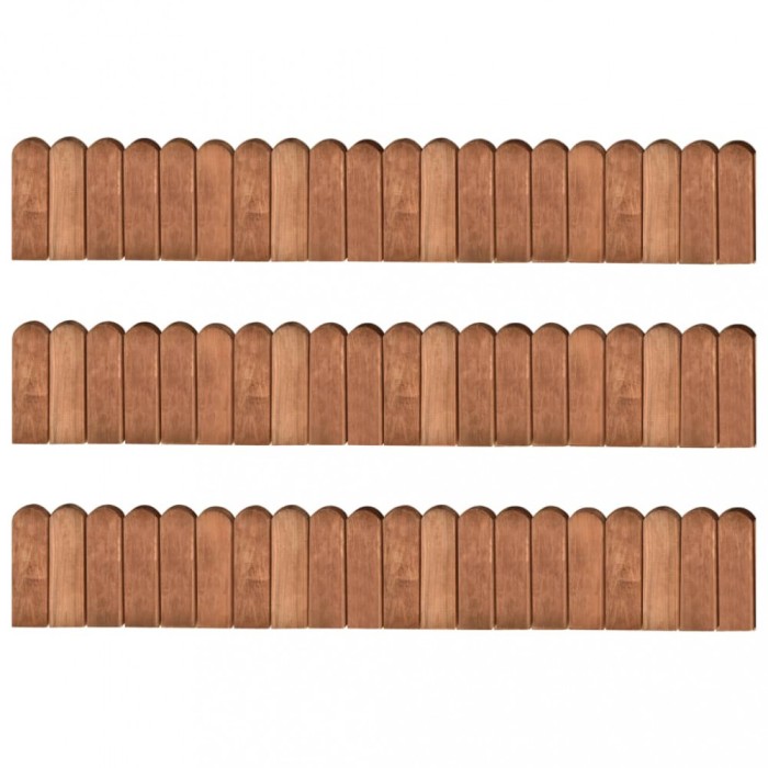 vidaXL Role de bordură, 3 buc., 120 cm, lemn de pin tratat