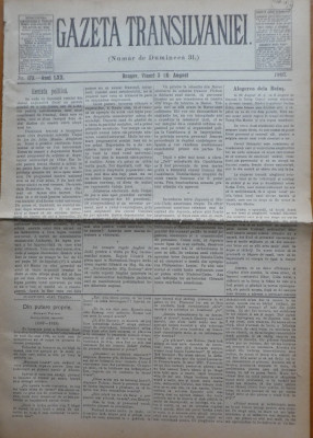 Gazeta Transilvaniei , Numar de Dumineca , Brasov , nr. 172 , 1907 foto