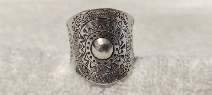 INEL argint AZTEC etnic TRIBAL rar MASIV superb REGLABIL manopera EXCEPTIONALA