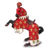 Figurina Papo Calul Printului Filip Rosu, Plastic, 3+ ani, Personaje Medievale Fantastice